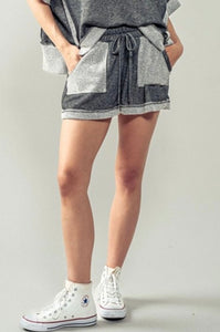 Nora Reverse Stitch Color Block Shorts