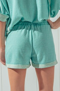 Nora Reverse Stitch Color Block Shorts