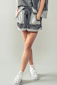 Nora Reverse Stitch Color Block Shorts