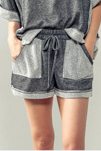 Nora Reverse Stitch Color Block Shorts