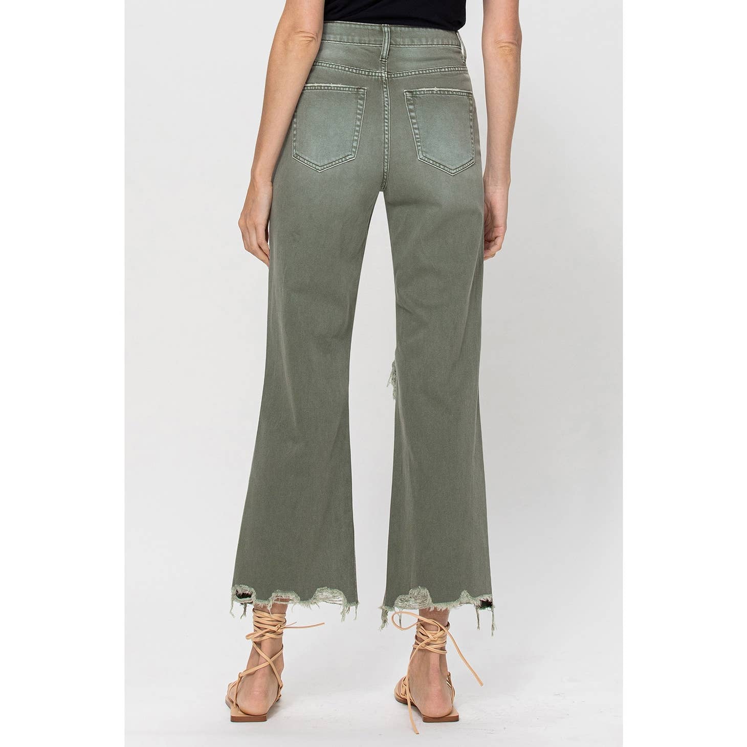 Leslie Flare Jeans - Army Green